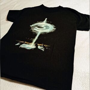 Vintage Halo 3 Xbox 360 Promotional T-Shirt Black Glow Logo Warthogs Medium 2007